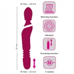 Javida Thrusting - 3in1 lökő vibrátor (piros)