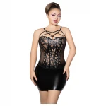 JSY 064 - fekete fűzős fehérnemű szett (XL-2XL)