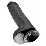 King Cock 11 - nagy tapadókorongos, herés dildó (28 cm, fekete)