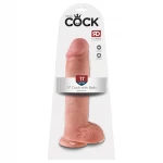 King Cock 11 - tapadókorongos, herés dildó (28 cm, testszínű)