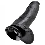 King Cock 12 herés nagy dildó (30 cm, fekete)