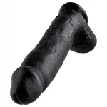 King Cock 12 herés nagy dildó (30 cm, fekete)