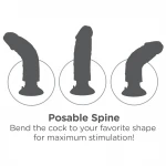 King Cock 7 tapadókorongos vibrátor (18 cm, testszínű)