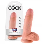 King Cock 7 herés dildó (18 cm, testszínű)