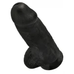 King Cock 9 Chubby - tapadókorongos, herés dildó (23 cm, fekete)