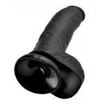 King Cock 9 - nagy tapadókorongos, herés dildó (23 cm, fekete)