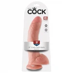 King Cock 9 - nagy tapadókorongos, herés dildó (23 cm, testszínű)