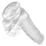 King Cock Clear 6 - tapadókorongos, herés kis dildó (15 cm)