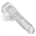 King Cock Clear 6 - tapadókorongos, herés kis dildó (15 cm)