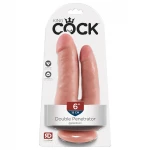 King Cock Double Penetrator - élethű dupla dildó (testszínű)