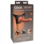 King Cock Elite Comfy - felcsatolható dildó hámmal (sötét testszínű)