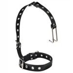 Latetobed - BDSM nyakörv orrkampóval, bondage kellék (fekete)