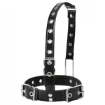 Latetobed - BDSM nyakörv orrkampóval, bondage kellék (fekete)
