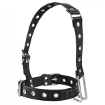 Latetobed - BDSM nyakörv orrkampóval, bondage kellék (fekete)