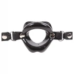 Latetobed - ajak formájú szilikon szájpecek BDSM játékhoz (fekete)