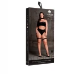 Le Désir Plus Size - 3 részes fekete fehérnemű szett (XL-4XL)