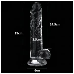 Lovetoy Flawless Clear - tapadókorongos dildó - 19 cm (átlátszó)