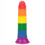 Lovetoy Prider 7.0 - élethű dildó - 19 cm (szivárvány)