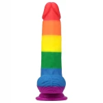 Lovetoy Prider - élethű herés dildó - 20 cm (szivárvány)