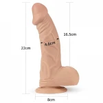 Lovetoy Real Extreme - testszínű tapadókorongos élethű dildó (23 cm)
