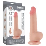 Sliding-Skin - tapadókorongos kétrétegű dildó - 19,5 cm (testszínű)