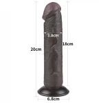 Lovetoy Sliding-Skin - tapadókorongos kétrétegű dildó - 20 cm (barna)