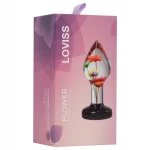 LOVISS Flower - virágmintás anál plug (átlátszó)