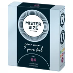 Mister Size - vékony óvszer, extra nagy méret (64 mm, 3 db)