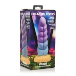Creature Cocks Mystique - unikornis dildó - 21 cm (lila-sárga)