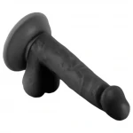 Mr. Rude - tapadókorongos, herés élethű dildó - 17 cm (fekete)