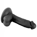 Mr. Rude - tapadókorongos, herés élethű dildó - 17 cm (fekete)