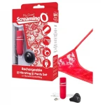 Screaming O Panty Set - piros vibrációs tanga, vibrációs bugyi (S-L)