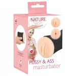 Nature Skin - élethű műpunci és műpopsi maszturbátor (natúr-fekete)