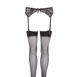 NO:XQSE - csipke harisnyatartó szett (fekete)