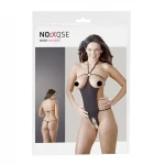NO:XQSE - nyitott, strasszos, fekete szexbody (S-L)