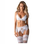 Obsessive 810-SEG-2 - csipkés szexi fehérnemű szett (fehér)