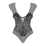 Obsessive B112 - angyal szárnyas, necc nyitott body (fekete)
