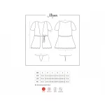 Obsessive Miamor Robe - csipkés ujjú köntös és tanga (fekete)