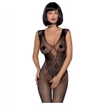 Obsessive N112 - angyal szárnyas fekete necc overál (S-L)