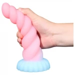OgazR - sötétben világító unikornis dildó (szivárvány, 22 cm)