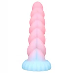 OgazR - sötétben világító unikornis dildó (szivárvány, 22 cm)