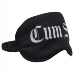 Ouch! Cum Slut - feliratos szatén BDSM szemmaszk (fekete)