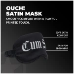 Ouch! Cum Slut - feliratos szatén BDSM szemmaszk (fekete)