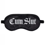 Ouch! Cum Slut - feliratos szatén BDSM szemmaszk (fekete)