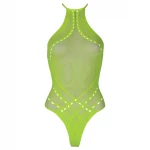 Ouch! - foszforeszkáló pántos hatású body (neon zöld)