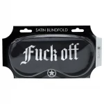 Ouch! Fuck Off - feliratos szatén BDSM szemmaszk (fekete)