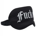 Ouch! Fuck Off - feliratos szatén BDSM szemmaszk (fekete)