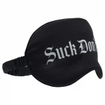 Ouch! Suck Don't Bite - feliratos szatén BDSM szemmaszk (fekete)