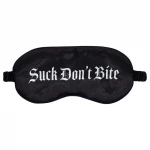 Ouch! Suck Don't Bite - feliratos szatén BDSM szemmaszk (fekete)