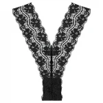 Pantyrebel - fekete akkus, rádiós csipke tanga vibrátor (S-L)